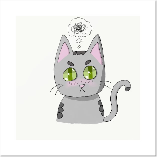 Angry Cat Wall Art by MiaDesigns